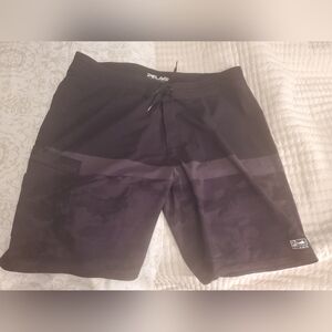 Pelagic Black And Grey Camo Mens Fishing Boardshorts, Size 36